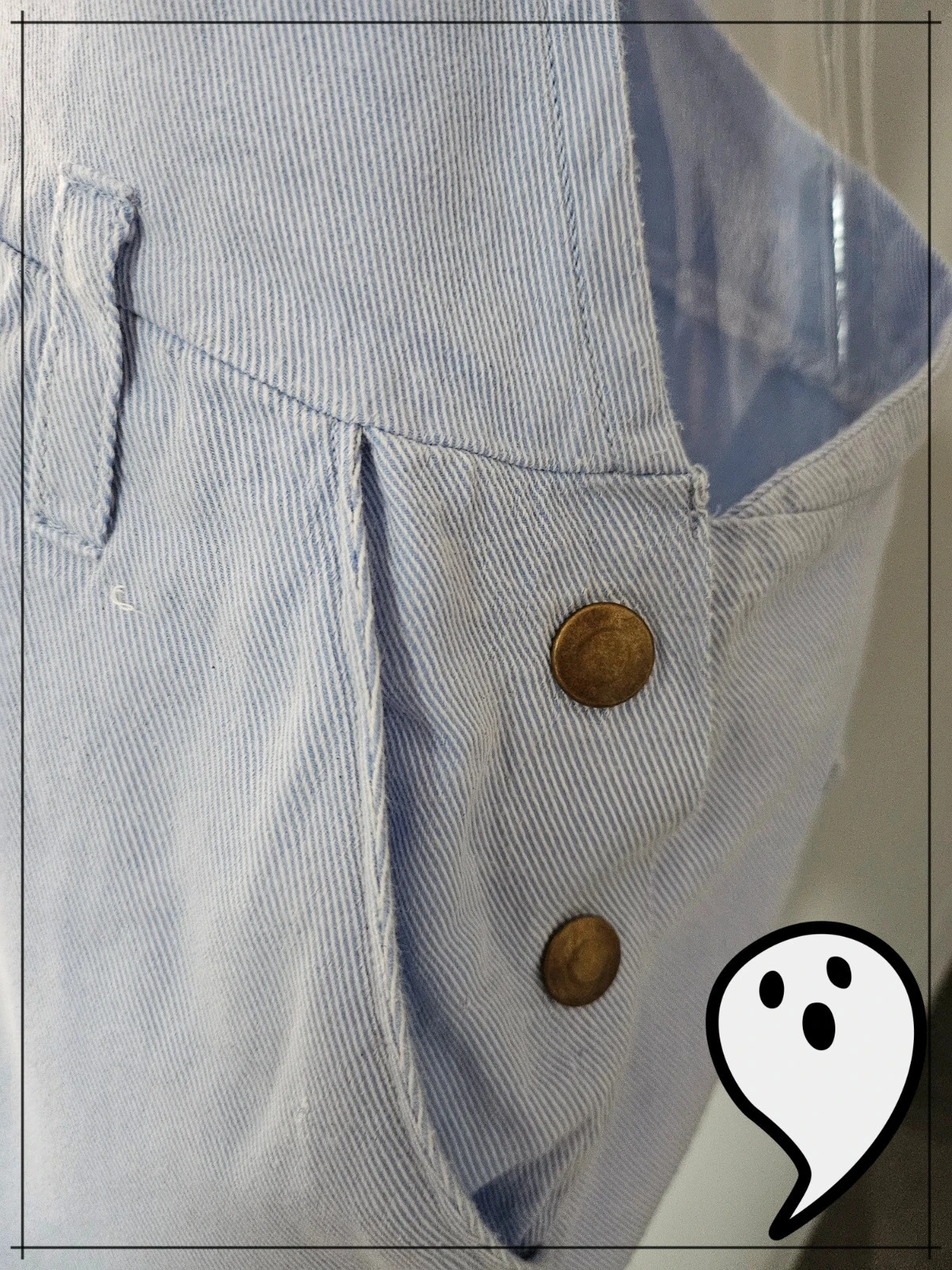 light blue and white striped hand-made combi short – photo 6